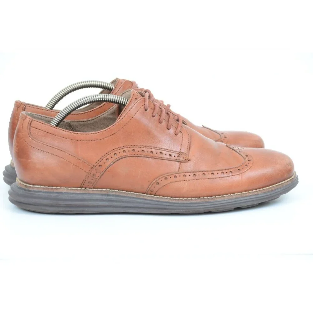 Cole Haan Mens 10.5 Original Grand Wingtip Oxford Woodbury Java Preppy Old Money